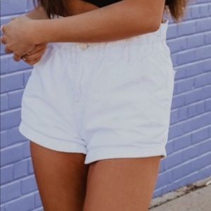 Pacsun White Paperbag Jean shorts